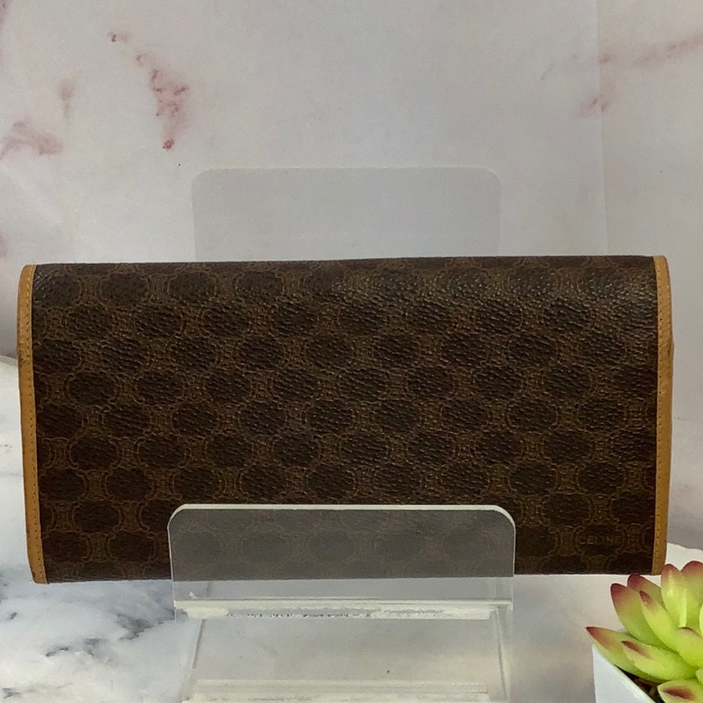 GUC Celine Macadam Brown Long Wallet - Picture 2 of 7